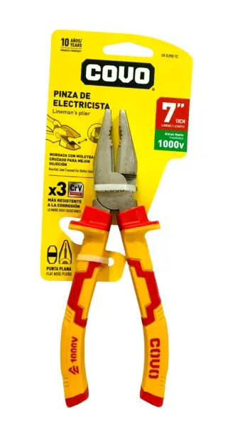 PINZA ELECTRICISTA 1000V 7" REF. CV-ZLP02-7C / 10908 MARCA COVO