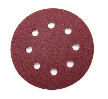 DISCO DE LIJA ESMERIL 125 MM 4 1/2" GRANO 120 8 ORIFICIOS ( CAJA 5 UND ) REF. CV-FSP-15120 / 8956 MARCA COVO