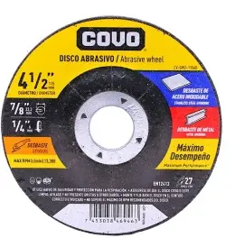 DISCO DE DESBASTE 4 1/2" X 1/4" X 7/8" REF. CV-GW2-1156B / 9116 MARCA COVO