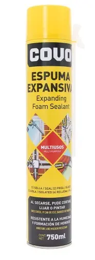 ESPUMA POLIURETANO EXPANSIVA AISLANTE 750 ML REF. CV-MPD750 / 9230 MARCA COVO