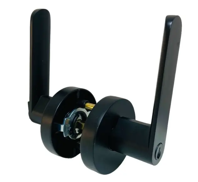 CERRADURA DE MANILLA / TUBULAR C/ ROSETA PARA ENTRADA COLOR NEGRO REF. CV-DLRD-MB / 12765 MARCA COVO