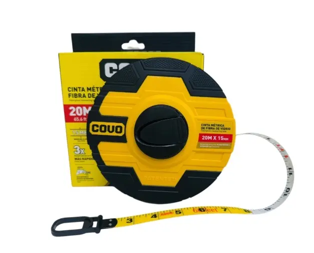 CINTA METRICA CARCASA PLASTICA METALICA 20 MTS REF. CV-FMTP-20 / 13145 MARCA COVO