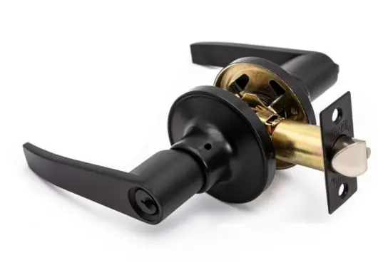 CERRADURA DE MANILLA / TUBULAR C/ ROSETA PARA CUARTO COLOR NEGRO REF. DL-6411B-BK / 11375 MARCA COVO