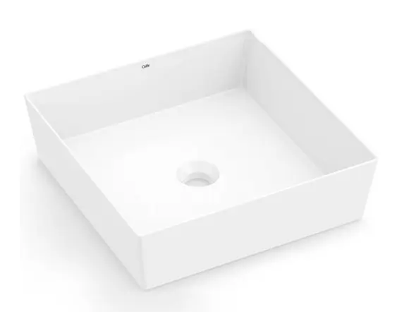 LAVAMANOS CUADRADO DE SOBREPONER D2 38 CM X 38 CM X 12 CM COLOR BLANCO REF.LAV-909 COD. 077308 MARCA CELITE