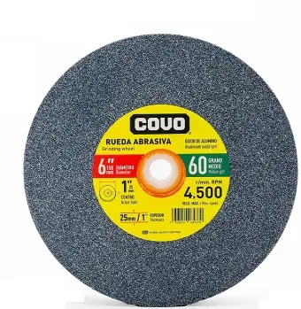 DISCO DE LIJA PARA DESBASTE ABRASIVO DE 25 MM x 25 MM DE 6" GRANO 60 REF. CV-GRST-6-1-60 / 12107 MARCA COVO