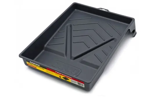 BANDEJA PLASTICA DE 9" PARA PINTAR C/ GANCHO PARA ESCALERA Y COLGAR COLOR NEGRO REF. CV-TRAY / 11273 MARCA COVO