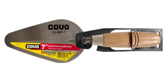 CUCHARA PARA ALBAÑIL 7" PUNTA REDONDA REF. CV-BKT-7 / 11287 MARCA COVO