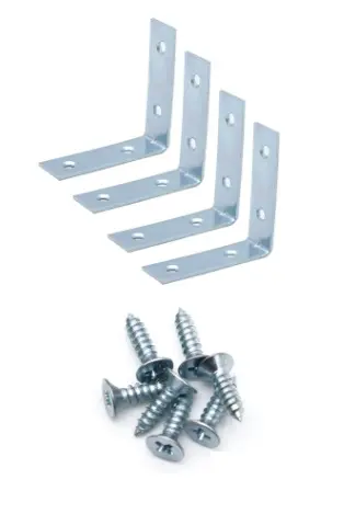 ESCUADRA / ANGULO DE REFUERZO 2" DE ACERO T/L 4PZA C/TORNILLOS REF. CV-MPA-2 / 10846 MARCA COVO