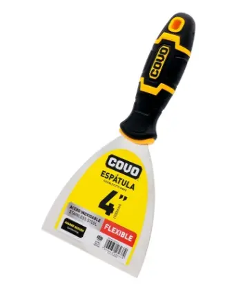 ESPATULA DE METAL 4" 100 MM MANGO GOMA REF. CV-PK-4 / 10925 MARCA COVO