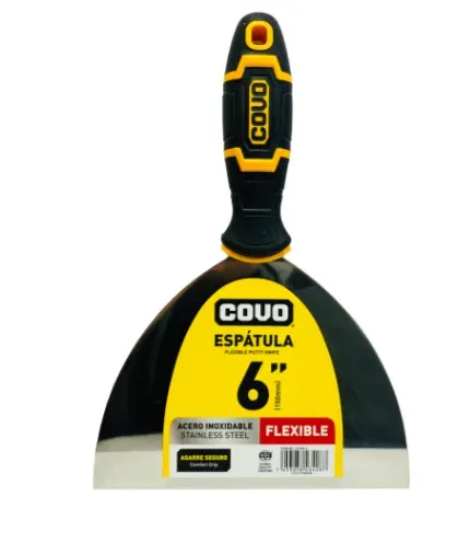 ESPATULA DE METAL 6" 150 MM MANGO GOMA REF. CV-PK-6 / 10928 MARCA COVO