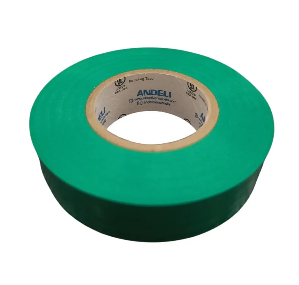 TAPE O CINTA ELECTRICA DE PVC COLOR VERDE 3/4" X 18 MTS X 0.18 MM REF. CON35002 COD. 008507 MARCA ANDELI