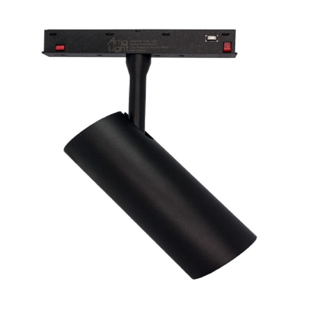 LAMPARA LED INTEGRADA T/ BALA 12 W 4000 K 48V NEGRO P/ RIEL TRACK LIGHT REF. AI-MG48-12D-CW ARTIG LIGHT
