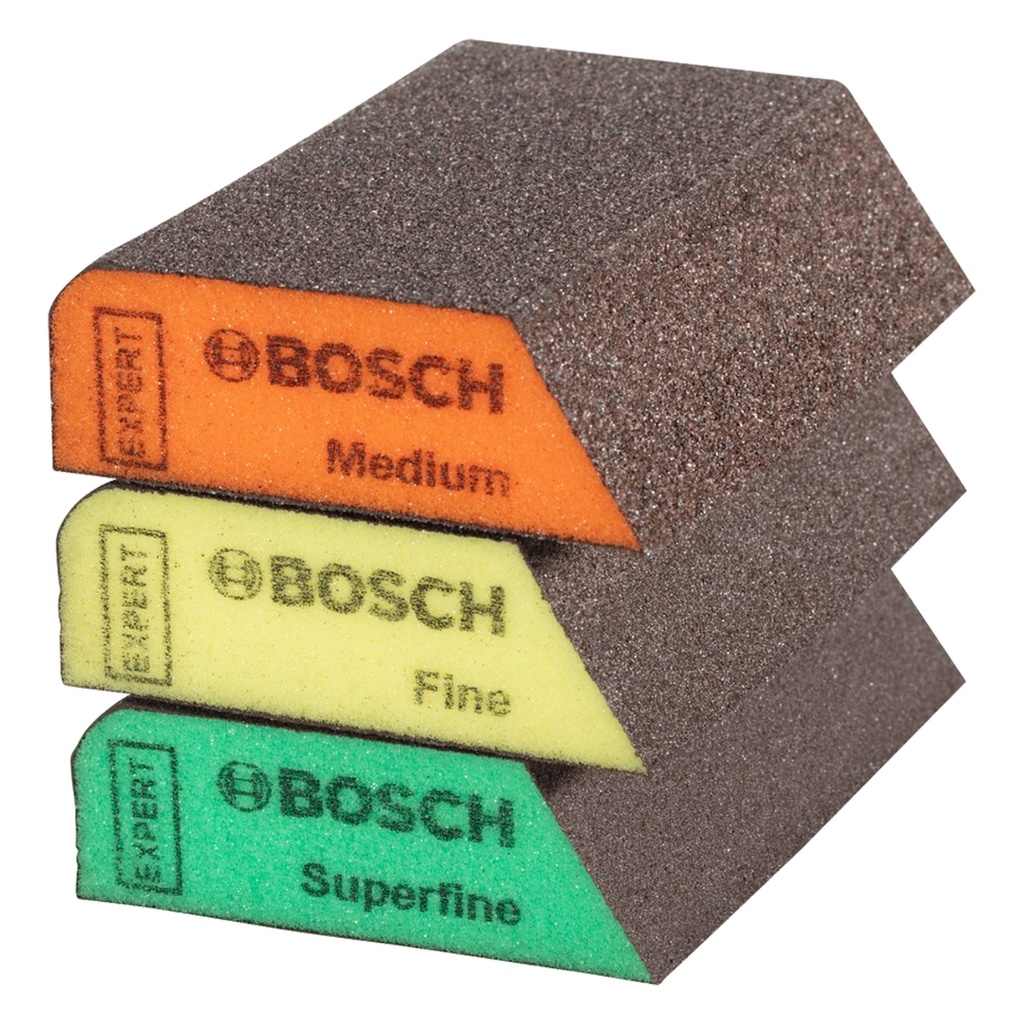 SET ESPONJA ABRASIVA PARA LIJADO DE MADERA Y PINTURA S470 3 PZAS REF.  2608901174 / 880534 MARCA BOSCH