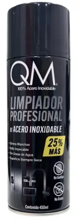 LIMPIADOR DE ACERO INOXIDABLE EN SPRAY 450 ML REF. QM 15.100.1001 MARCA QUALITY METAL