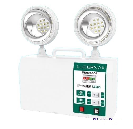 LAMPARA / LUMINARIA DE EMERGENCIA RECARGABLE 1 LAMP 70 LM / 2 LAMP 150 LM BATERIA LITIO 3.7 V 7.2 MAH  110 - 120 V REF. 41119023 / L5038-LI COD- 503599 MARCA LUCERNA 