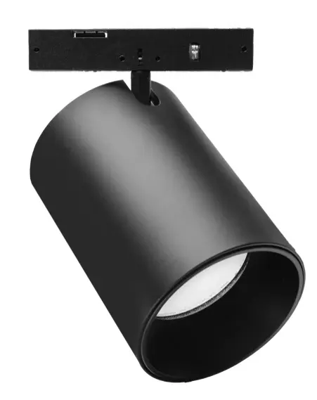 LAMPARA LED INTEGRADA TIPO BALA 9W 4000 K 24VDC  NEGRO P/RIEL MAGNETICO ULTRADELGADO LUMIND