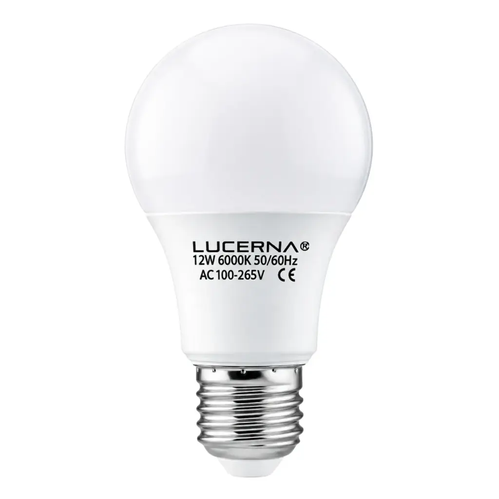 BOMBILLO LED TIPO BULBO 12 W E27 6000 K (LUZ FRIA) MULTV 100 - 265 V REF. 12WA606K MARCA LUCERNA