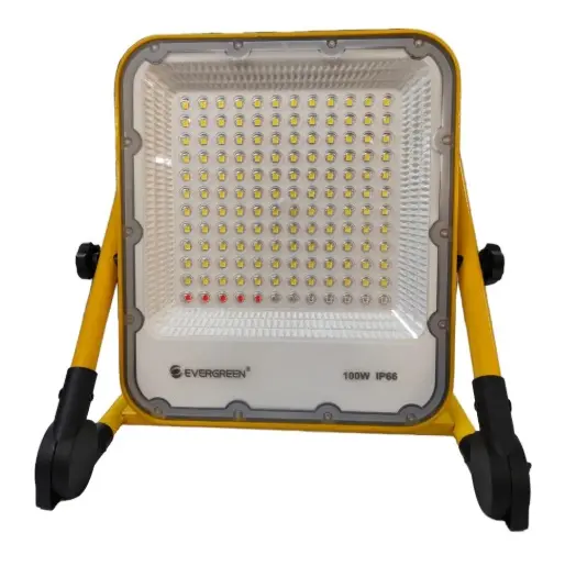 REFLECTOR LED PORTATIL RECARGABLE 100W 6500K IP66 2500LM BATERIA LITIO 3.70V 15AH REF. FL100R / RR100 EVERGREEN