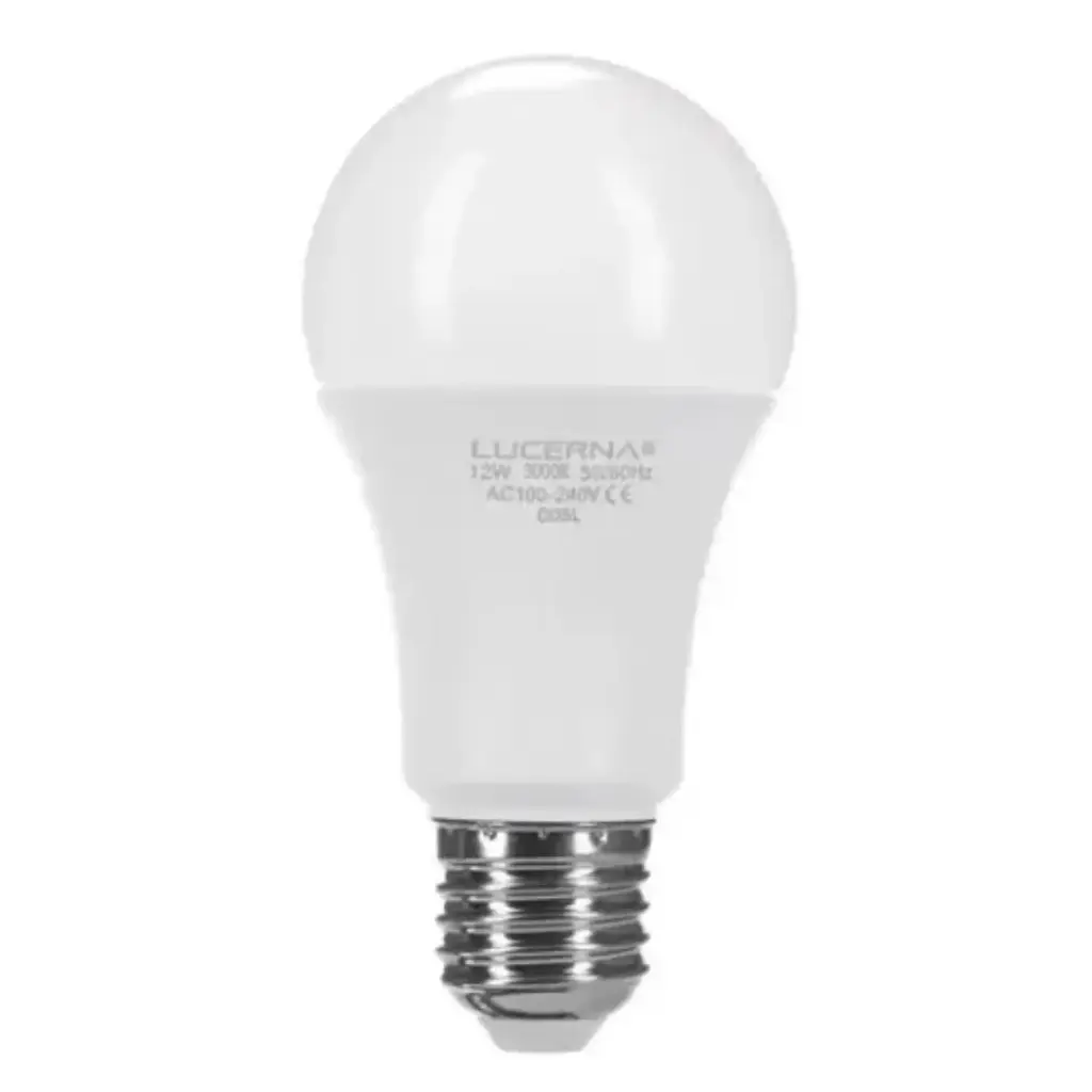 BOMBILLO LED TIPO BULBO 12 W E27 3000 K (LUZ CALIDA) MULTV 100 - 265 V REF. 12WA603K MARCA LUCERNA