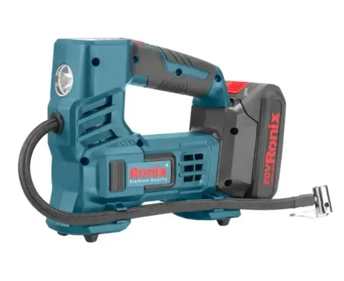 MINI COMPRESOR INALAMBRICO 20 V 1 BATERIA 2 AH PRESION MAX 150 PSI REF. 8605 MARCA RONIX