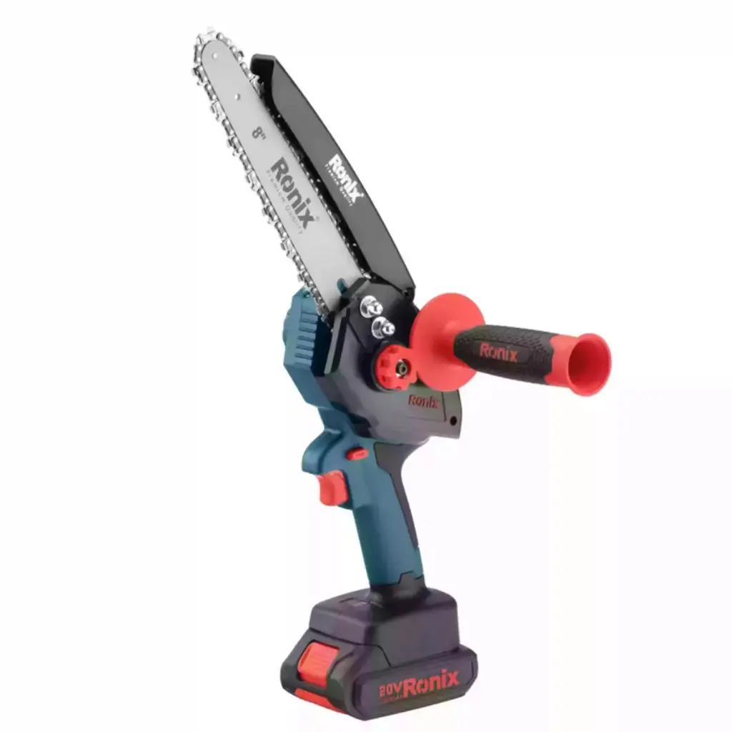 MINI MOTOSIERRA INALAMBRICA 20 V 1 BATERIA 4 AH VELOCIDAD SIN CARGA 3800 RPM 5 M/S REF. 8658 MARCA RONIX