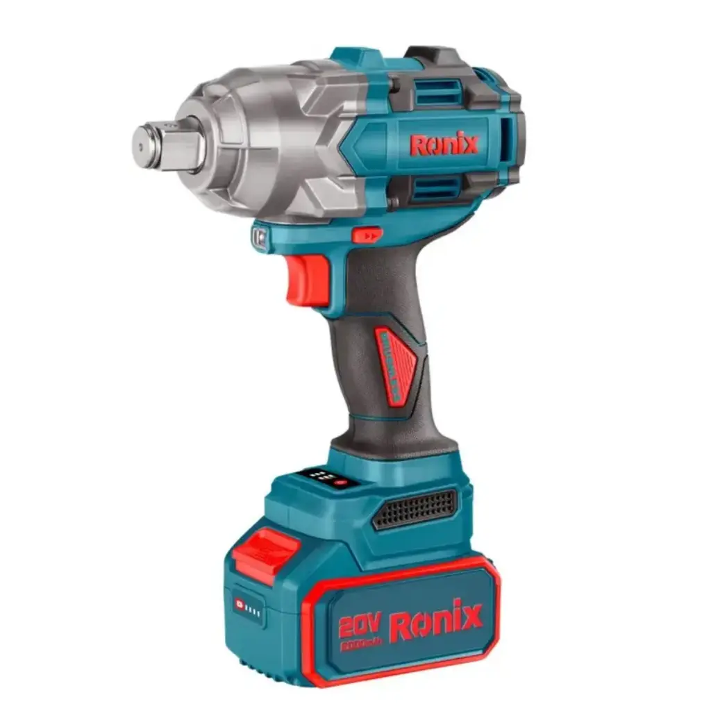 LLAVE DE IMPACTO BRUSHLESS (SIN CARBON) 1/2" Y 3/4" 20 V 1/2" 1800 RPM 1000 Nm LUZ LED C/ 2 BAT 4.0 AH + CARG Y MALETIN REF. 8675 MARCA RONIX