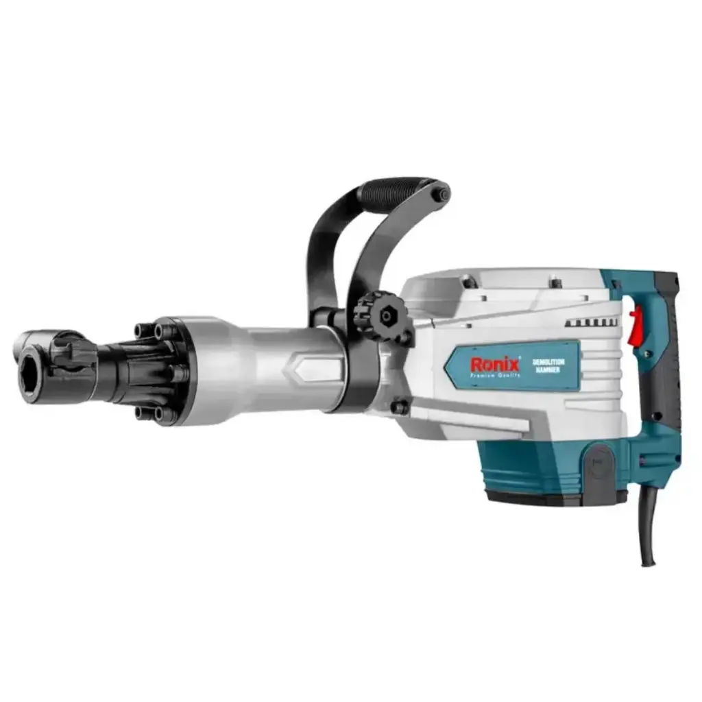 MARTILLO DEMOLEDOR 1600 W 110 V DE CINCEL HEX FUERZA DE IMPACTO 46 JOULE C/ MALETIN + 2 PUNTAS REF. 2816LV MARCA RONIX