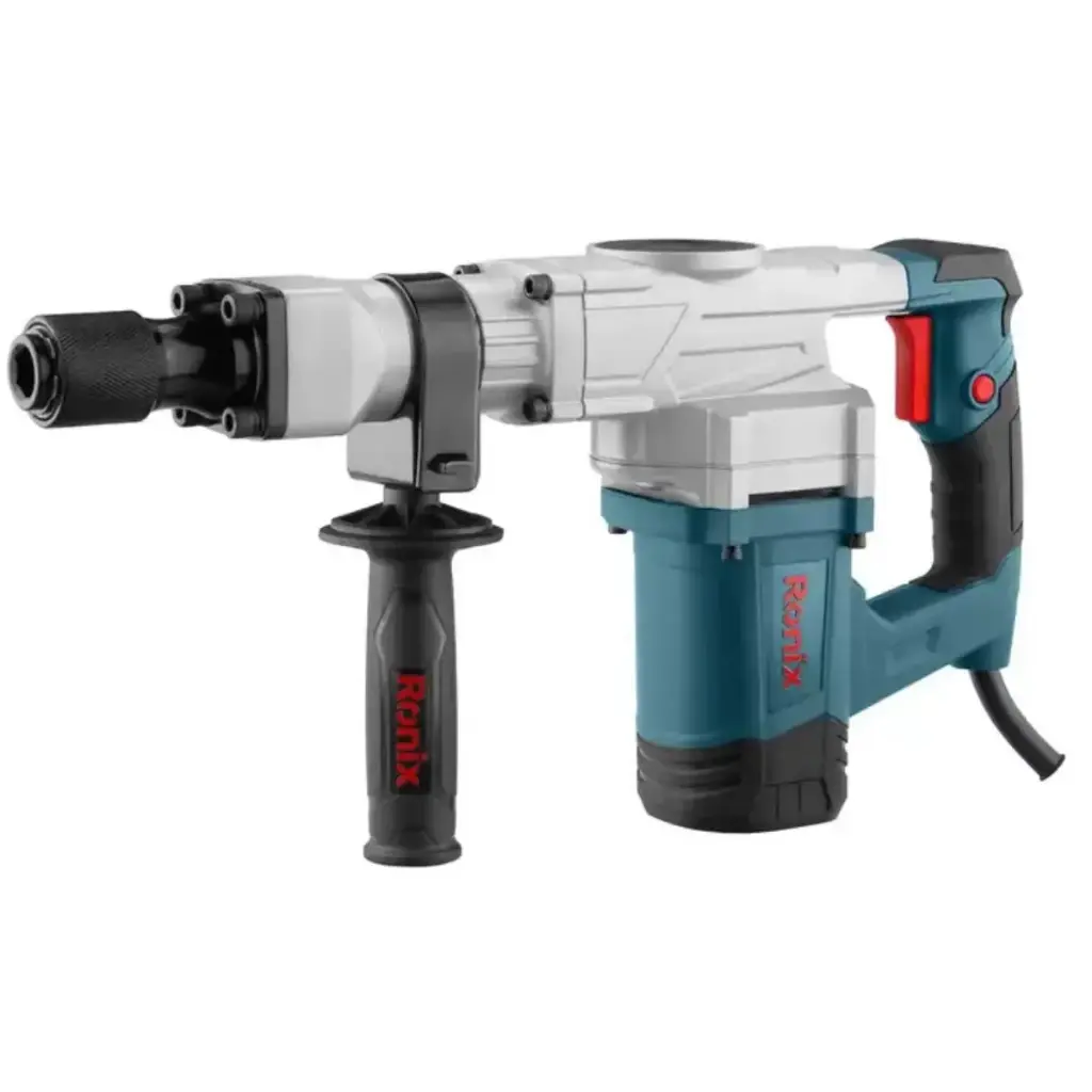 MARTILLO DEMOLEDOR 1100 W 110 V DE CINCEL HEX 17 MM FUERZA DE IMPACTO 15 JOULE C/ 2 PUNTAS REF. 2820 V MARCA RONIX