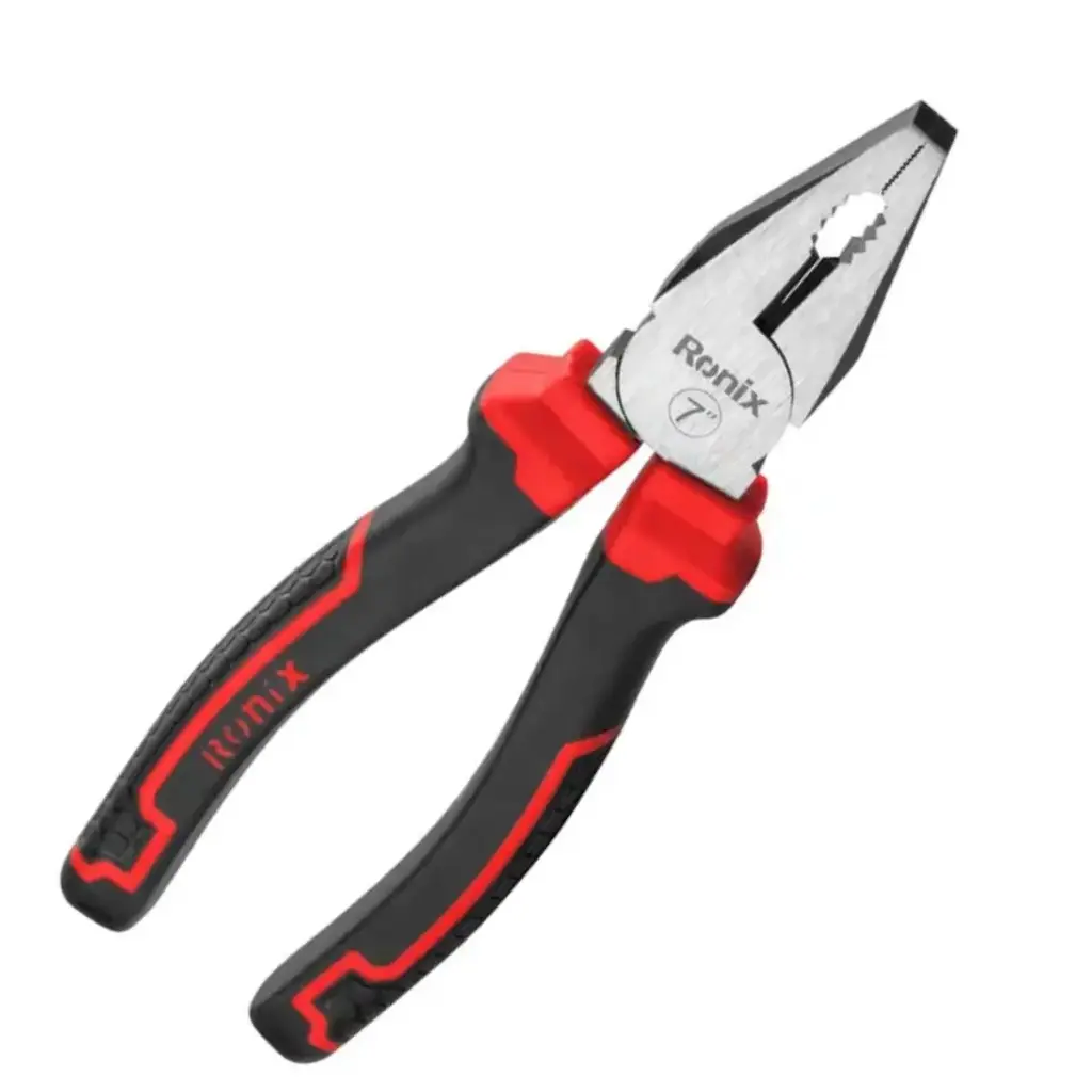 ALICATE COMBINADO MAXI 180 MM - 7" ACERO FORJADO / MANGO PLÁSTICO REF. RH-11167 MARCA RONIX