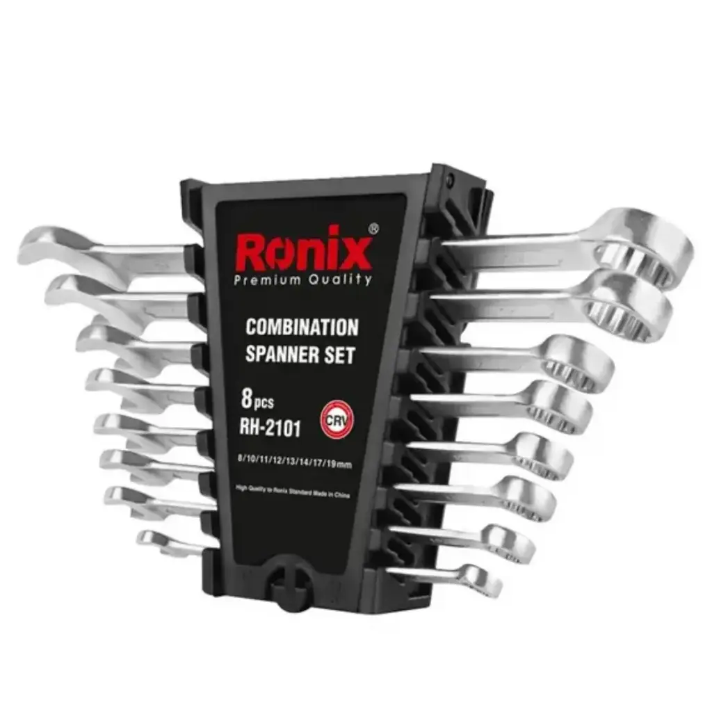 SET LLAVES COMBINADAS 8 PIEZAS PUNTAS: U/O ( 8 - 12 MM ) REF. RH-2101 MARCA RONIX