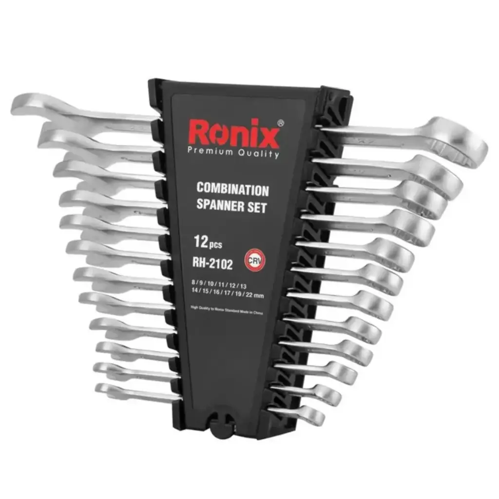 SET LLAVES COMBINADAS 12 PIEZAS PUNTAS:U/O ( 8 - 22 MM ) REF. RH-2102 MARCA RONIX