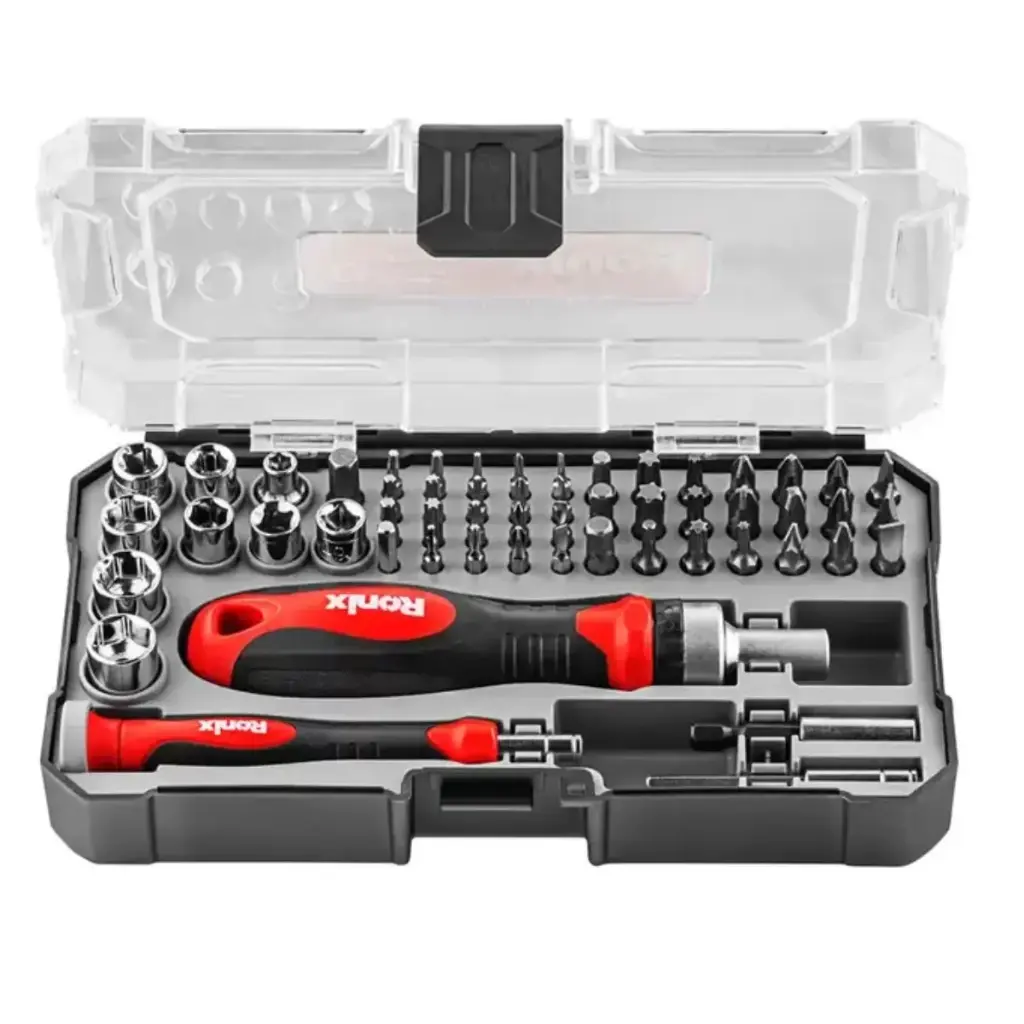 JUEGO DE DESTORNILLADORES 55 PIEZAS REF. RH-2717 MARCA RONIX