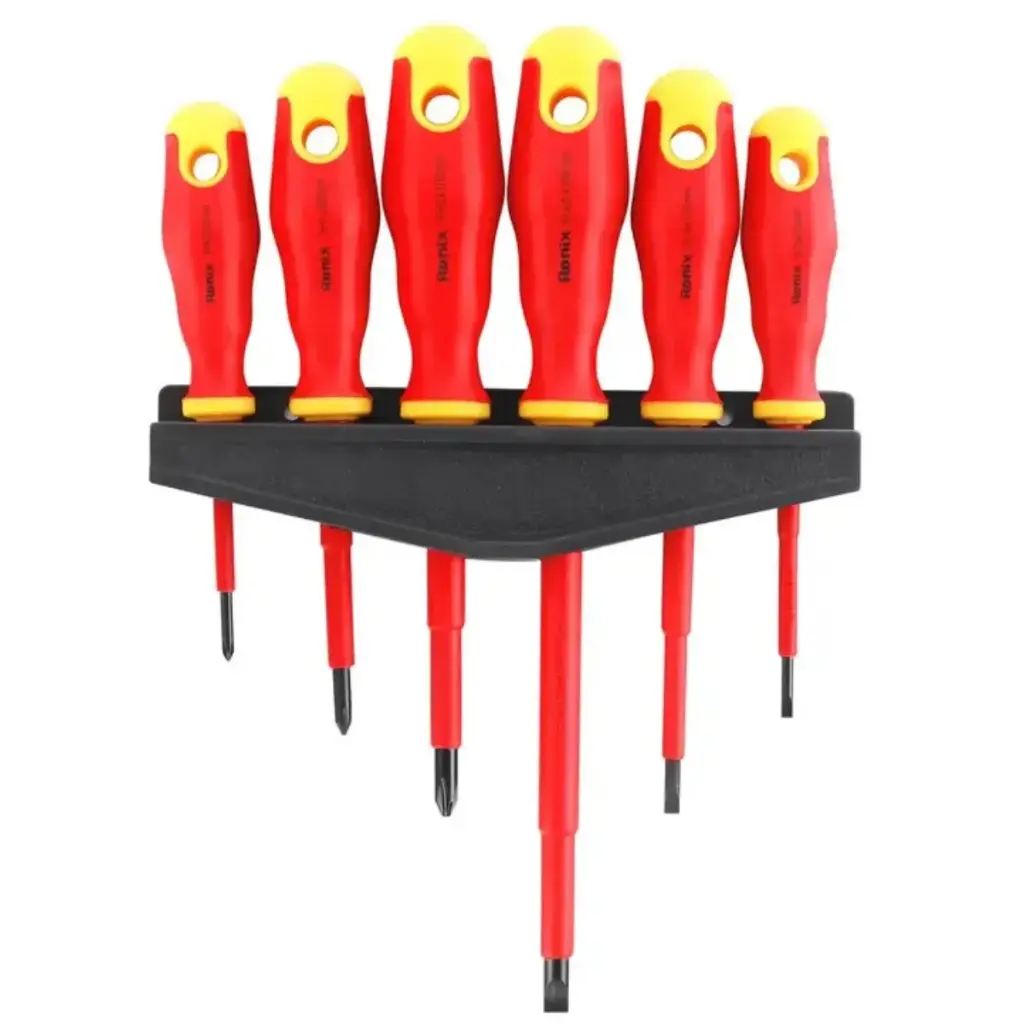 JUEGO DE DESTORNILLADORES AISLADOS 1000 V 6 PIEZAS REF. RH-2724 MARCA RONIX