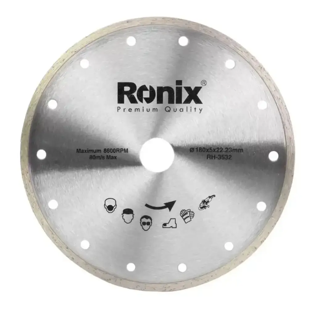 DISCO CORTE CERAMICA 7" 180 X 22.23 X 5 MM 8.600 RPM REF. RH-3532 MARCA RONIX