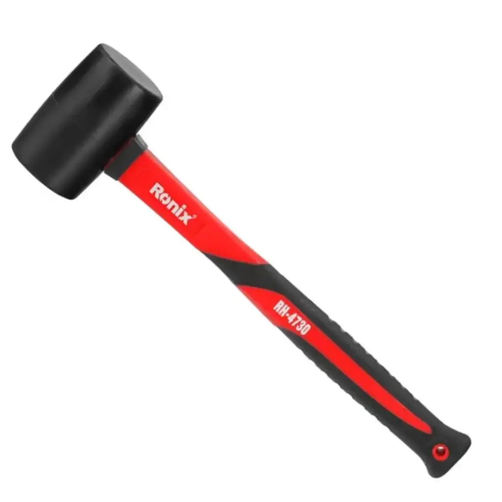 MAZO DE GOMA NEGRO 250 GRAMOS MANGO DE FIBRA DE VIDRIO REF. RH-4730 MARCA RONIX