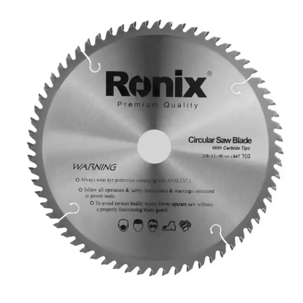 DISCO DE SIERRA PARA MADERA 9" 64 DIENTES  REF. RH-5108 MARCA RONIX
