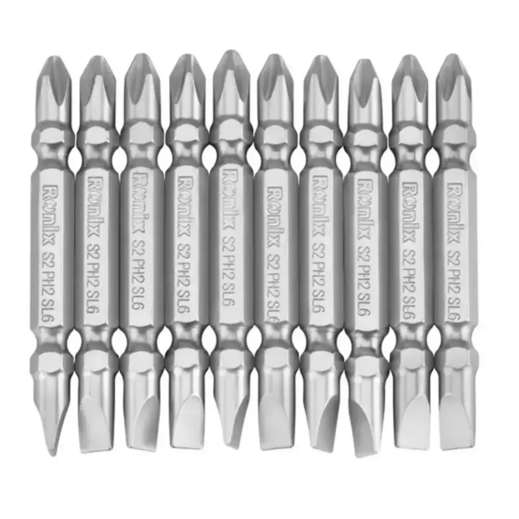 JUEGO DE PUNTAS PARA DESTORNILLADOR PALA / ESTRIA DOBLE PUNTA PH2 SL6 65 MM  REF. RH-5431 MARCA RONIX