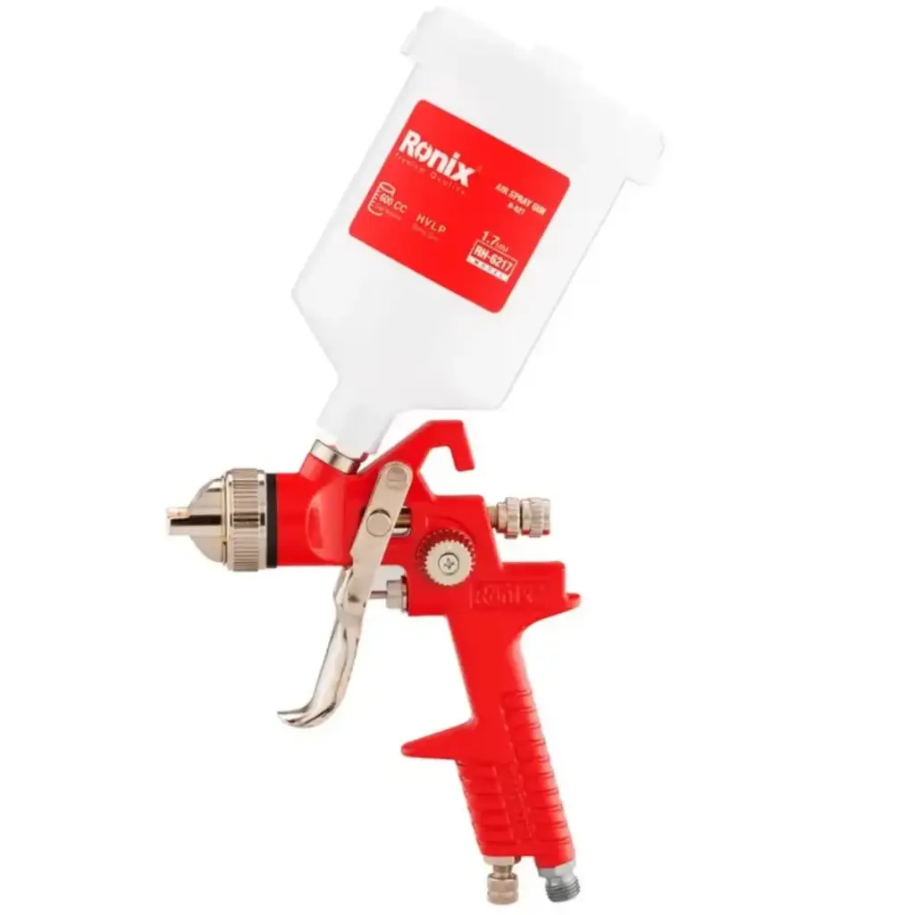 PISTOLA PARA PINTAR MOD. H-827 C/ BOQUILLA 1.70 MM ENVASE PVC 600 cc PRESION 2 - 3,5 BAR REF. RH-6217 MARCA RONIX
