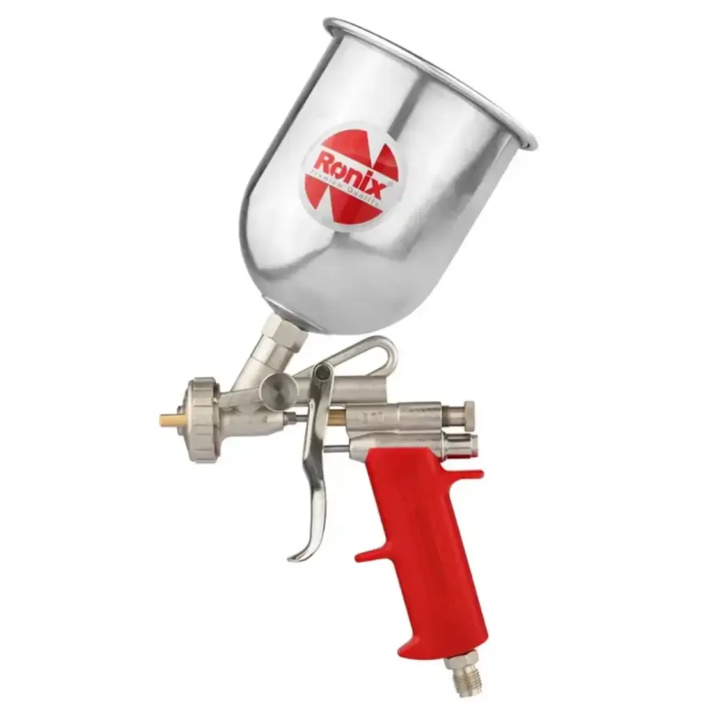 PISTOLA PARA PINTAR MOD. E-70 C/ BOQUILLA 1.60 MM ENVASE ALUMINIO 600 cc PRESION 3,5 -5 BAR REF. RH-6416 MARCA RONIX