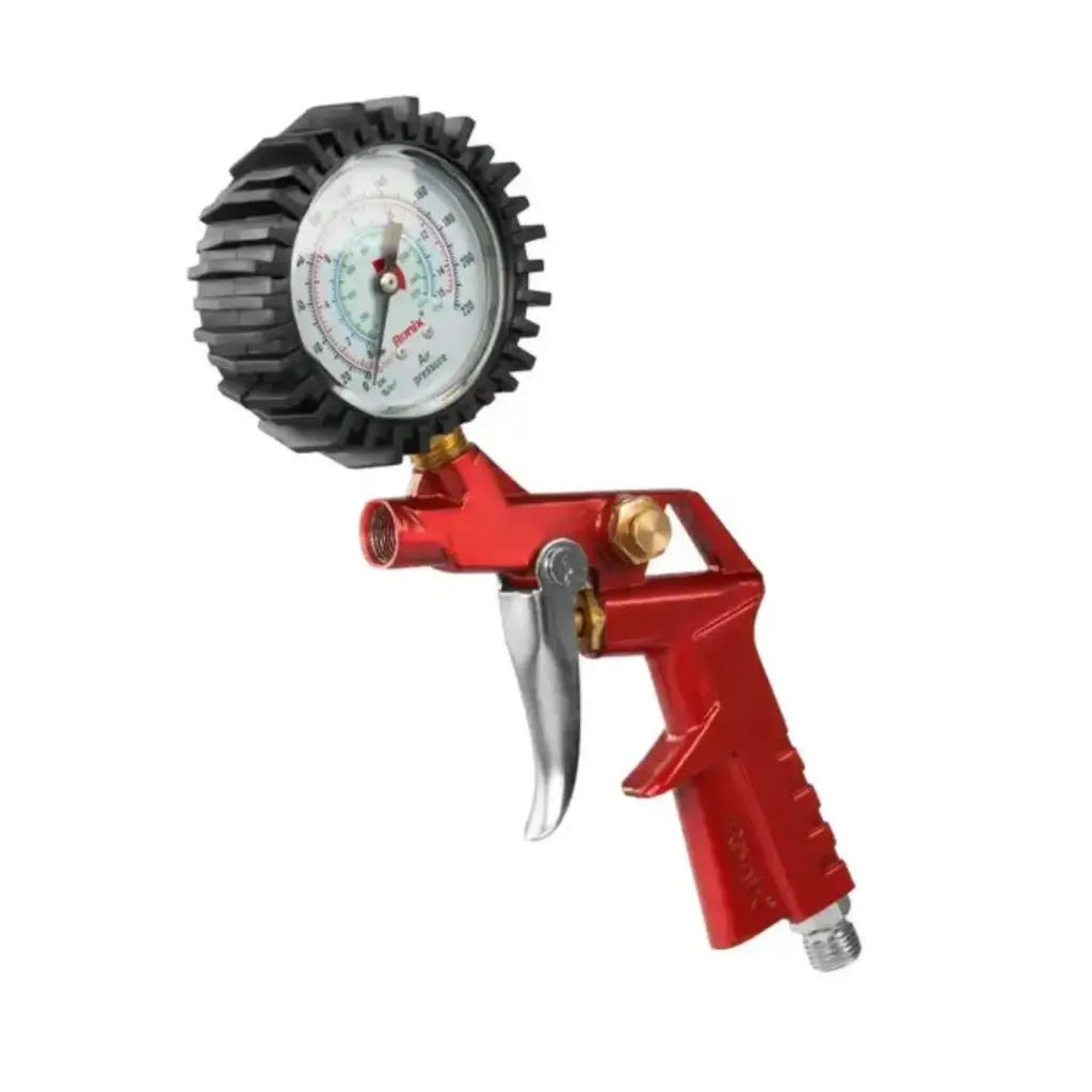 PISTOLA DE INFLADO DE AIRE CON MANOMETRO 1/4" 63 MM 0 - 170 PSI MOD- TG4 REF. RH-6801 MARCA RONIX