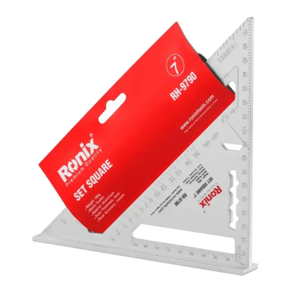ESCUADRA DE ALUMINIO TRIANCGULAR 7" 30 CM REF. RH-9790 MARCA RONIX
