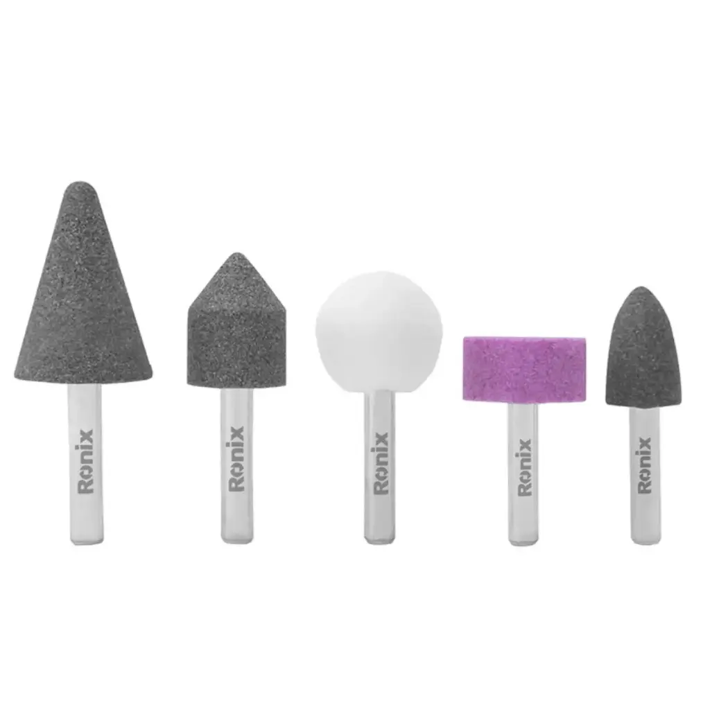 JUEGO DE PUNTAS DE PIEDRA PARA DREMEL EJE 6 MM 5 PIEZAS REF. RH-9938 MARCA RONIX