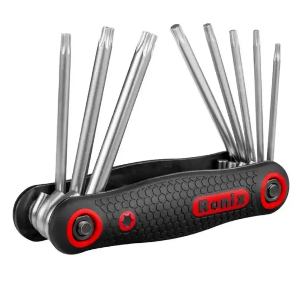JUEGO DE LLAVE TORX 8 PIEZAS (T9,T10,T15,T20, T25,T27,T30,T40) REF. RH-2021 MARCA RONIX 