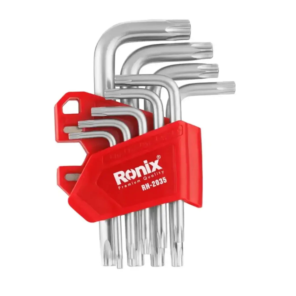JUEGO DE LLAVE TORX MAGNÉTICAS 9 PIEZAS (T10/T15/T20/T25/T27/T30/T40/T45/T50) REF. RH-2035 MARCA RONIX