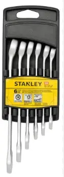 JUEGO DE LLAVE COMBINADAS CROMADA 6 PZAS DE 8 A 14 MM REF. STMT736471 MARCA STANLEY