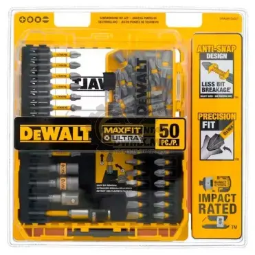 JUEGO DE PUNTAS PARA DESTORNILLADOR 50 PZAS REF. DWAUMF50SET MARCA DEWALT