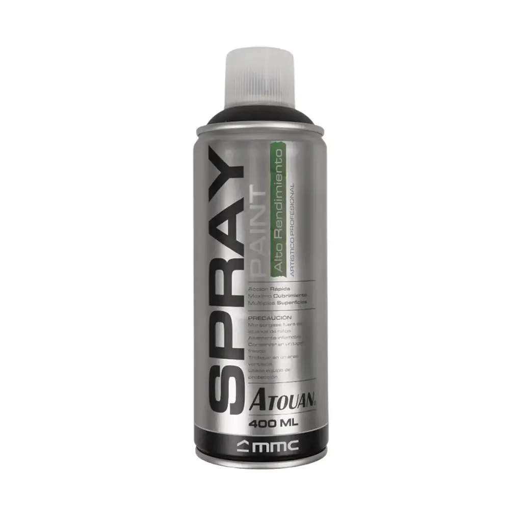 SPRAY AERESOL ESMALTE COLOR NEGRO MATE DE 400 ML REF 1807044 / 670081 MARCA ATOUAN