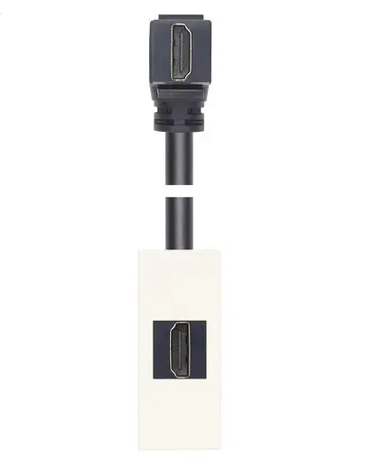 MODULO PARA HDMI INTERNO EXTERNO SALIDA CABLE 90° REF. 30346.B LINEA COLOR BLANCO MARCA VIMAR 