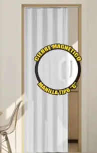 PUERTA PLEGABLE PVC COLOR BLANCO 90 X 210 CM ESP. 6MM REF. 9021603 / 199059 MARCA BRUFER