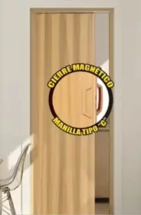 PUERTA PLEGABLE PVC COLOR PINO 90 X 210 CM ESP. 6MM RE.9021602 / 199042 MARCA BRUFER